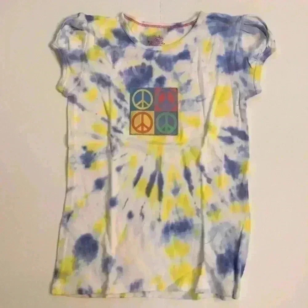 Tie dye Peace sign shirt handmade girls M Old Navy